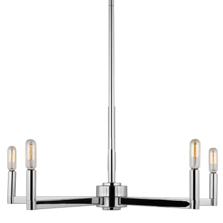 Visual Comfort Fullton 5 Light 24" Wide Chandelier Chrome