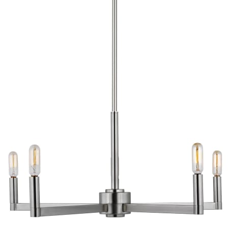 Visual Comfort Fullton 5 Light 24" Wide Chandelier Brushed Nickel