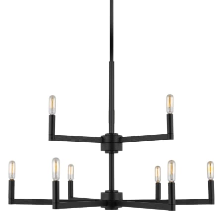 Visual Comfort Fullton 9 Light 30" Wide Chandelier Midnight Black