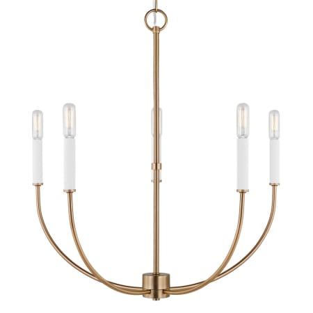 Visual Comfort Greenwich 5 Light 24" Wide LED Chandelier Satin Brass