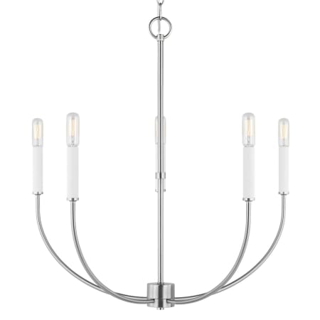 Visual Comfort Greenwich 5 Light 24" Wide LED Chandelier Brushed Nickel