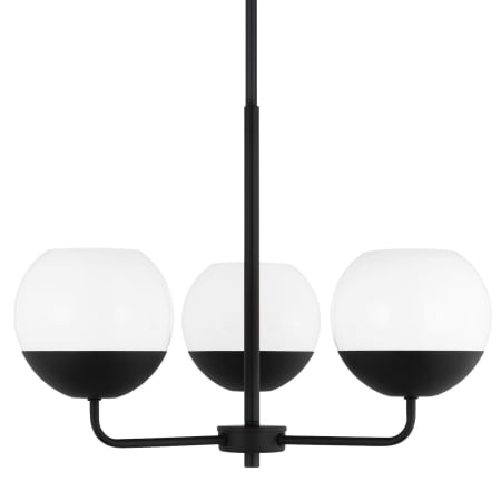 Visual Comfort Alvin 3 Light 20" Wide Chandelier with Frosted Glass Shades Midnight Black
