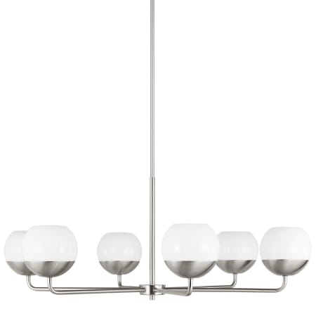 Visual Comfort Alvin 6 Light 38" Wide Chandelier with Frosted Glass Shades Brushed Nickel