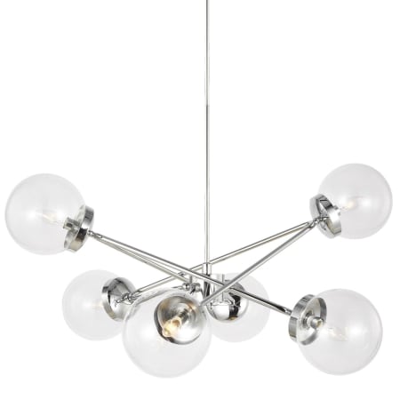 Visual Comfort Tierney 6 Light 34" Wide Sputnik Chandelier Chrome