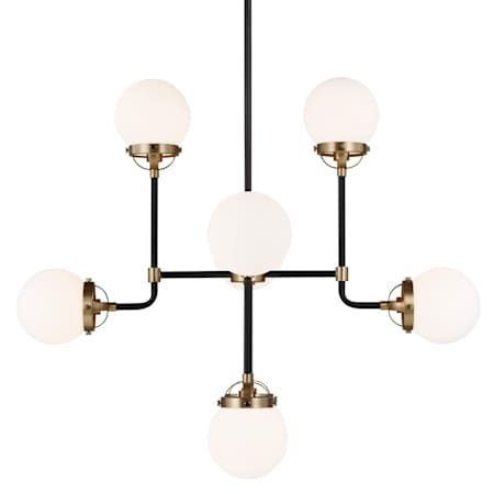 Visual Comfort Cafe 8 Light 32" Wide LED Abstract Chandelier Satin Brass
