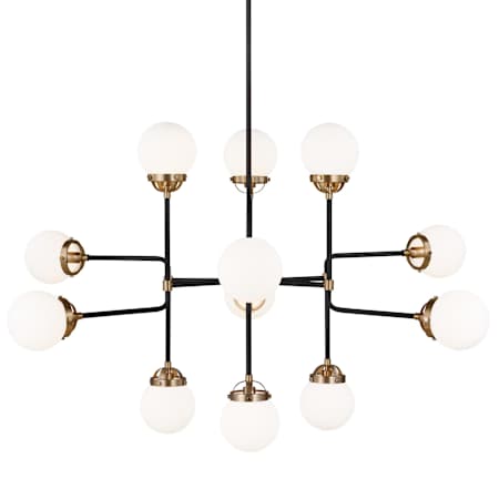 Visual Comfort Cafe 12 Light 47" Wide LED Abstract Chandelier Satin Brass
