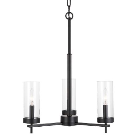 Visual Comfort Zire 3 Light 18" Wide LED Outdoor Pillar Candle Chandelier / Semi-Flush Ceiling Fixture Midnight Black
