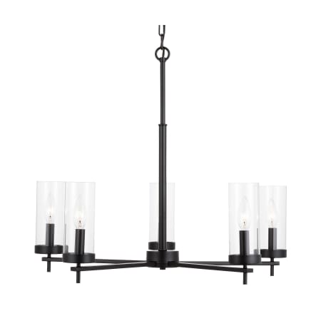 Visual Comfort Zire 5 Light 26" Wide Outdoor Pillar Candle Chandelier Midnight Black