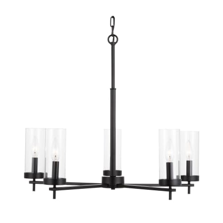 Visual Comfort Zire 5 Light 26" Wide LED Outdoor Pillar Candle Chandelier Midnight Black