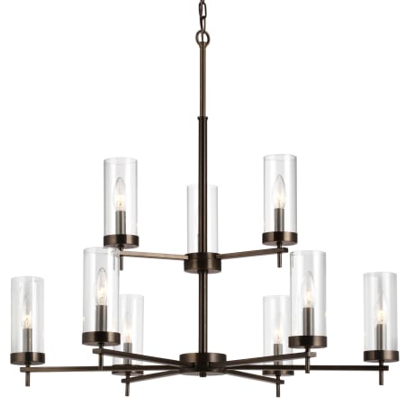 Visual Comfort Zire 9 Light 32" Wide Outdoor Pillar Candle Chandelier Brushed Oil Rubbed Bronze