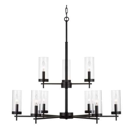 Visual Comfort Zire 9 Light 32" Wide LED Outdoor Pillar Candle Chandelier Midnight Black