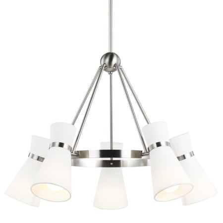 Visual Comfort Clark 5 Light 29" Wide Ring Chandelier Brushed Nickel