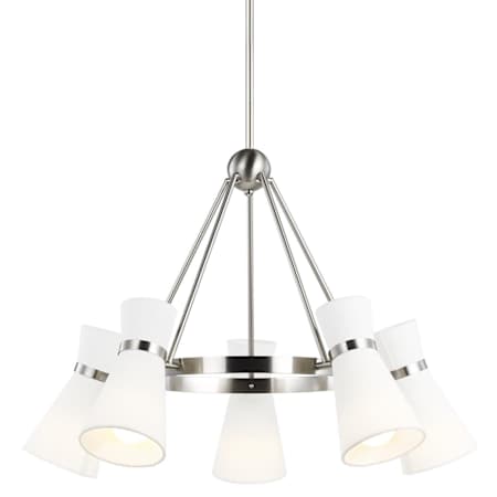 Visual Comfort Clark 5 Light 29" Wide LED Ring Chandelier - Bulbs Included Brushed Nickel