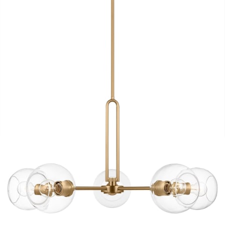 Visual Comfort Codyn 5 Light 34" Wide Chandelier with Clear Glass Shades Satin Brass