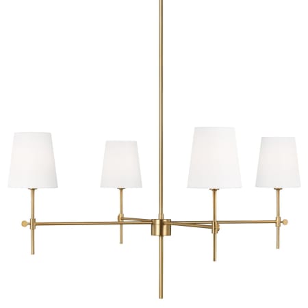 Visual Comfort Baker 4 Light 36" Wide Chandelier Satin Brass