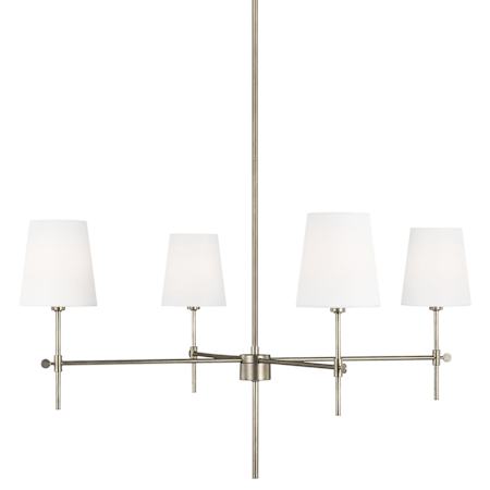Visual Comfort Baker 4 Light 36" Wide LED Chandelier - Bulbs Included Antique Brushed Nickel