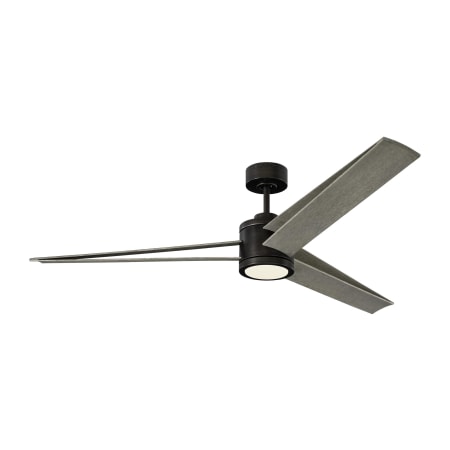 Visual Comfort Armstrong 60" 3 Blade Indoor DC Motor Ceiling Fan - Remote Control and LED Light Kit Included Aged Pewter