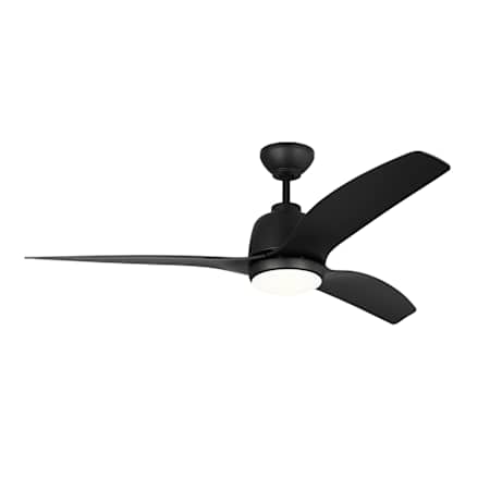 Visual Comfort Avila Coastal 54" 3 Blade LED Outdoor Ceiling Fan with Remote Control Included Midnight Black