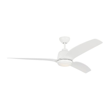 Visual Comfort Avila Coastal 60" 3 Blade LED Outdoor Ceiling Fan with Remote Control Included Matte White