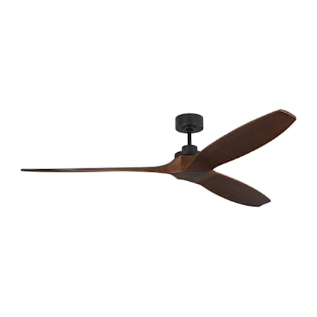 Visual Comfort Collins 70" 3 Blade Indoor Ceiling Fan Midnight Black / Dark Walnut