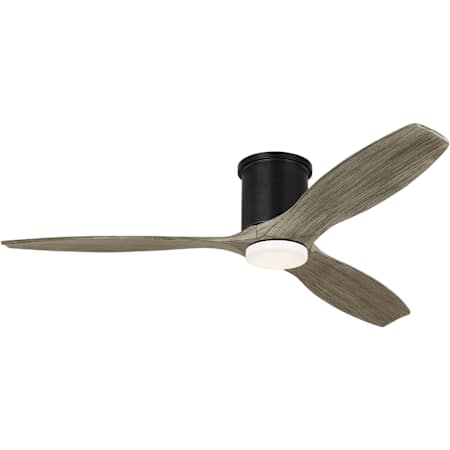 Visual Comfort Collins Smart 52" 3 Blade Smart LED Indoor / Outdoor Hugger Ceiling Fan with Remote Control Included Aged Pewter