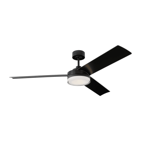 Visual Comfort Cirque 56" 3 Blade Indoor LED Ceiling Fan with Remote Control Midnight Black