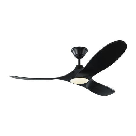 Visual Comfort Maverick II LED 52" 3 Blade Indoor DC Motor Ceiling Fan - Remote Control and LED Light Kit Included Matte Black / Matte Black