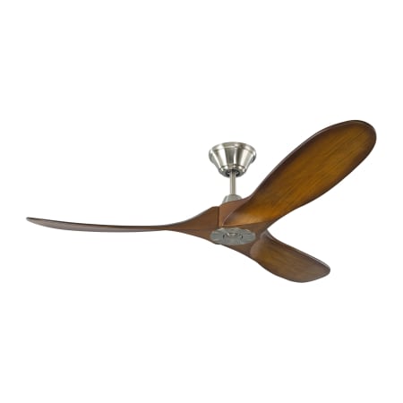 Visual Comfort Maverick II 52" 3 Blade Indoor Ceiling Fan with Fan Blades and Remote Control Brushed Steel / Koa