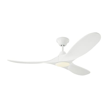Visual Comfort Maverick II LED 52" 3 Blade Indoor DC Motor Ceiling Fan - Remote Control and LED Light Kit Included Matte White