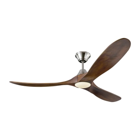 Visual Comfort Maverick LED 60" 3 Blade Indoor DC Motor Ceiling Fan - Remote Control and LED Light Kit Included Brushed Steel / Dark Walnut