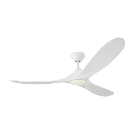 Visual Comfort Maverick LED 60" 3 Blade Indoor DC Motor Ceiling Fan - Remote Control and LED Light Kit Included Matte White