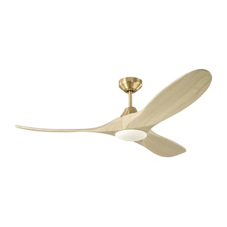 Visual Comfort Maverick 52" 3 Blade Indoor LED Ceiling Fan Burnished Brass / Washed White Oak