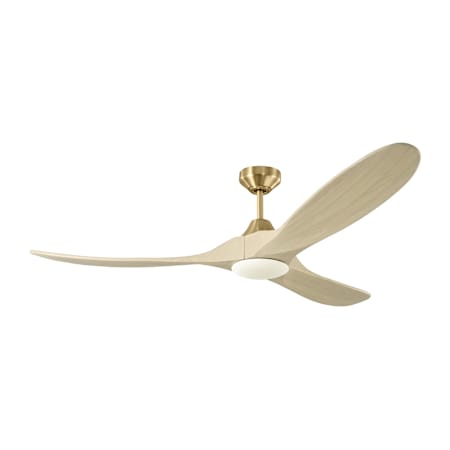 Visual Comfort Maverick Smart 60" 3 Blade LED Indoor / Outdoor Ceiling Fan with Remote Control Included Burnished Brass / Washed White Oak