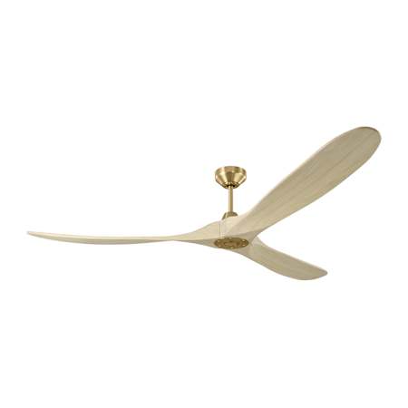 Visual Comfort Maverick 70" 3 Blade Smart Indoor / Outdoor Ceiling Fan with Remote Control Included Burnished Brass / Washed White Oak