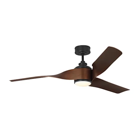 Visual Comfort Touro 60" 3 Blade Indoor LED Ceiling Fan Midnight Black / Dark Walnut