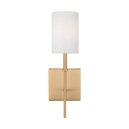 Visual Comfort Foxdale 15" Tall Bathroom Sconce with Linen Shade Satin Brass