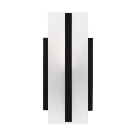 Visual Comfort Dex 10" Tall Bathroom Sconce with Frosted Glass Shade Midnight Black