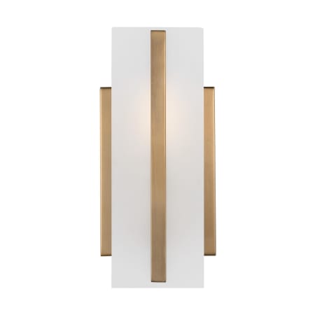 Visual Comfort Dex 10" Tall Bathroom Sconce with Frosted Glass Shade Satin Brass