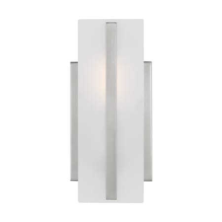 Visual Comfort Dex 10" Tall Bathroom Sconce with Frosted Glass Shade Brushed Nickel