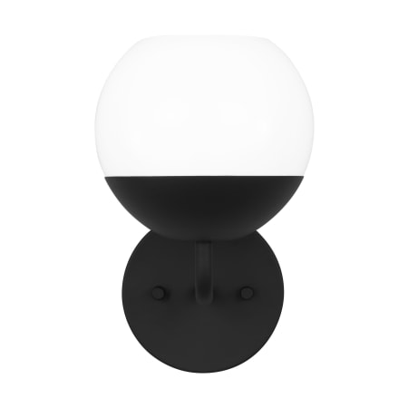 Visual Comfort Alvin 10" Tall Bathroom Sconce with Frosted Glass Shade Midnight Black