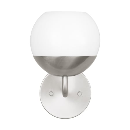 Visual Comfort Alvin 10" Tall LED Bathroom Sconce with Frosted Glass Shade Brushed Nickel