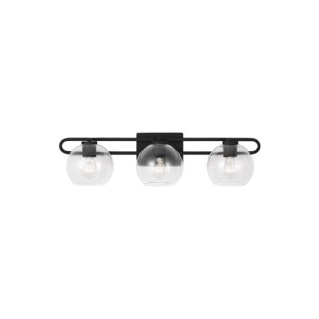 Visual Comfort Codyn 3 Light 30" Wide Vanity Light with Clear Glass Shades Midnight Black