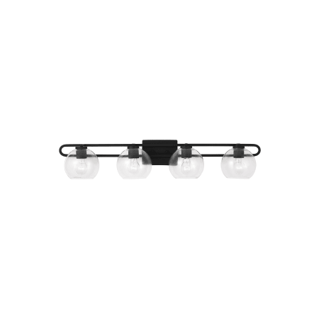 Visual Comfort Codyn 4 Light 40" Wide Vanity Light with Clear Glass Shades Midnight Black