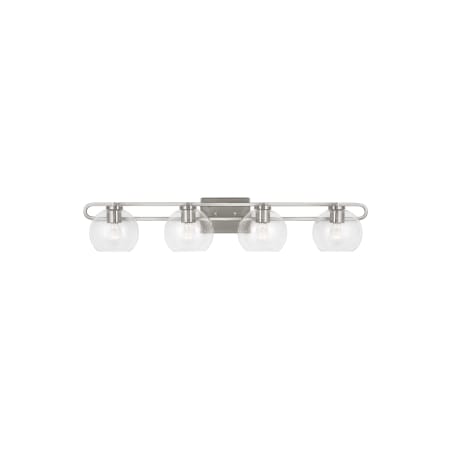 Visual Comfort Codyn 4 Light 40" Wide Vanity Light with Clear Glass Shades Brushed Nickel