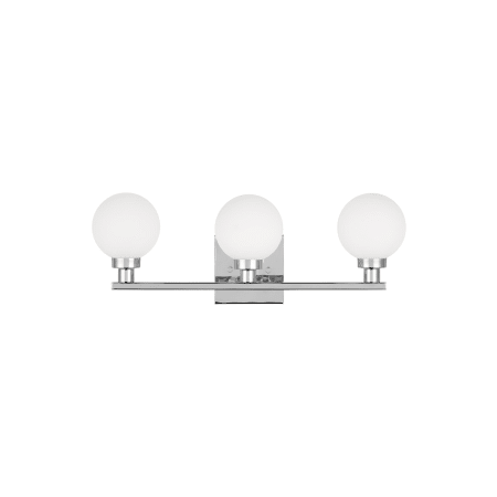Visual Comfort Clybourn 3 Light 22" Wide Vanity Light with Frosted Glass Shades Chrome