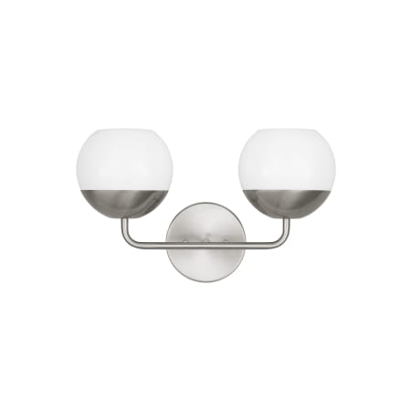 Visual Comfort Alvin 2 Light 17" Wide Vanity Light with Frosted Glass Shades Brushed Nickel