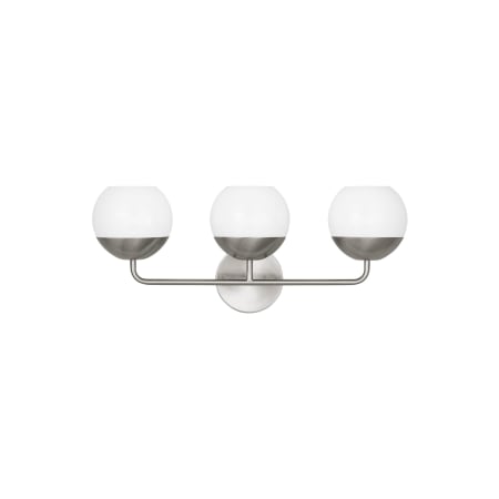Visual Comfort Alvin 3 Light 24" Wide Vanity Light with Frosted Glass Shades Brushed Nickel