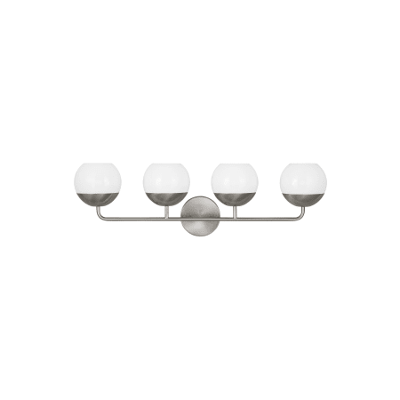 Visual Comfort Alvin 4 Light 33" Wide Vanity Light with Frosted Glass Shades Brushed Nickel