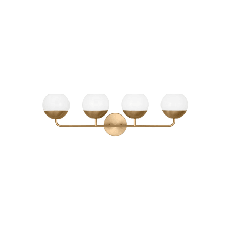 Visual Comfort Alvin 4 Light 33" Wide LED Vanity Light with Frosted Glass Shades Satin Brass