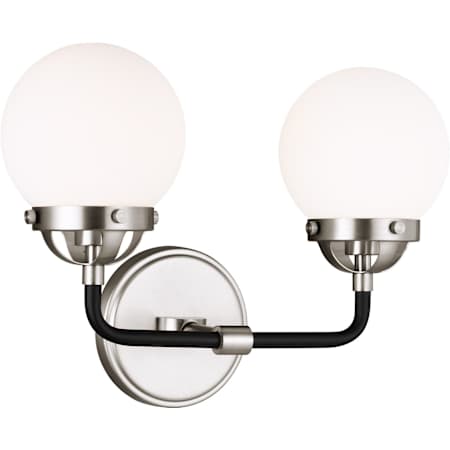 Visual Comfort Cafe 2 Light 14" Wide LED Bathroom Vanity Light Brushed Nickel